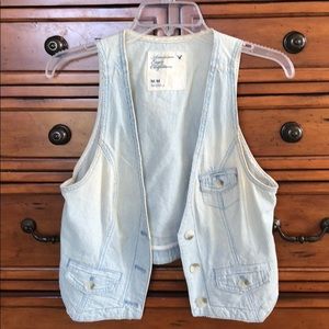 American Eagle Outfitters denim pinstriped vest